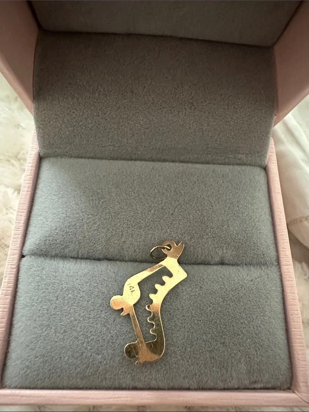 14K Gold Roller Skate Pendant Charm for Necklace or bracelet